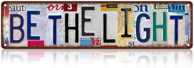 Vintage Be the light Street Sign Wall Decor Metal Tin Signs for Bar Home Bedroom Garage