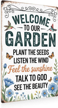 Cottagecore Garden Signs for Outside Decor Gifts Vintage Gardening Metal Tin Signs for Garden Home Greenhouse Living Room Bedroom Yard Outdoor Decor 8X12 Inch