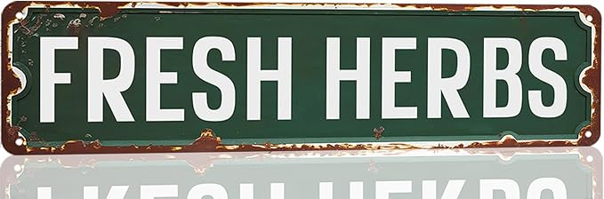 Fresh Herbs Sign Herb Garden Signs Vintage Tin Metal Signs For Home Kitchen Garden Farmhouse Wall Decor 16x4 Inches