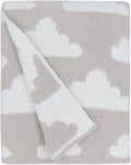 Living Textiles Grey Clouds Chenille Soft Baby Blanket Reversible Premium Cozy Fabric for Best Comfort - for Infant,Toddler,Newborn,Nursery,Boy,Unisex,Throw,Crib,Stroller,Gift, Grey Clouds 40x30