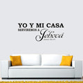 AnFigure Yo Y Mi Casa Serviremos A Jehová, Bible Verse Wall Decal, Living Room Quotes Scripture Christian Prayer Religious Faith Jesus God Bedroom Positive Home Art Decor Vinyl Stickers Espanol 23"x9"