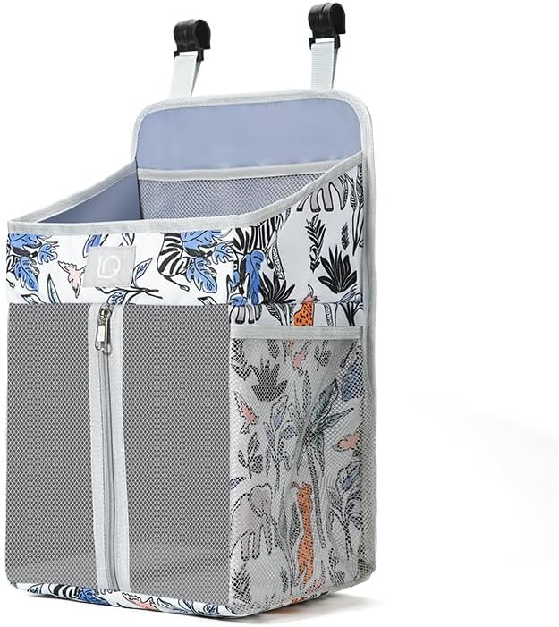 Hanging Baby Diaper Caddy Organizer Oxford Fabric Diaper Stacker and Crib Organizer Baby Bedside Hanging Storage Bag with Organized Compartments Table Diaper Organizer 01