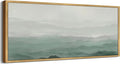 SHENIFY Vintage Landscape Framed Wall Art Foggy Mountain Farmhouse Decor Retro Wilderness Illustrations Decorative for Hallway Bedroom Living Room Dining Room - 20x60in Natural Framed