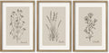 TQianJiang Vintage Botanical Wall Art 16"x11" Set Of 3 Wood Framed Wildflower Pictures Wall Decor for Bedroom Minimalist Wall Hanging (Wood)