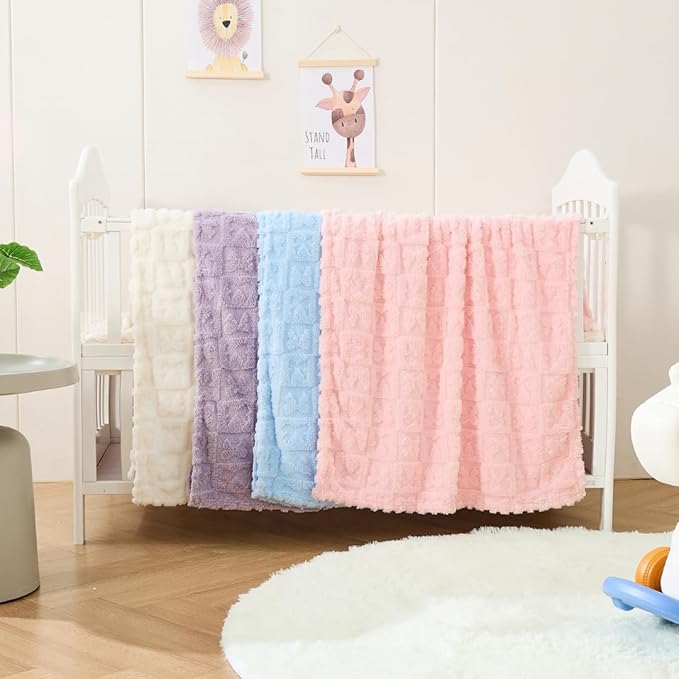 Belle Bow Baby Blanket 30x40 – Ultra Soft Fleece Bow Blanket, Cozy Crib Stroller & Pet Stroller Blanket for Baby Girl & Small Pets, (Light Pink)