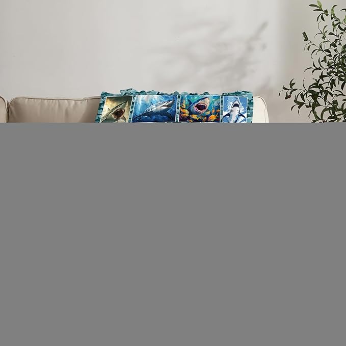 Shark Blanket Ocean Sharks Throw Blankets Decor Stuff Cozy Flannel Fleece Soft Plush Fuzzy Warm Lightweight Bedding Gifts for Women Girls Kids 60"X50"