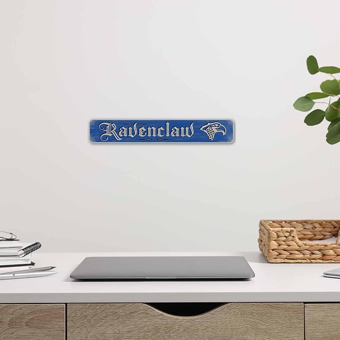 Harry Potter Ravenclaw Horizontal Wood Wall Decor - Vintage Ravenclaw Sign for Bedroom or Movie Room