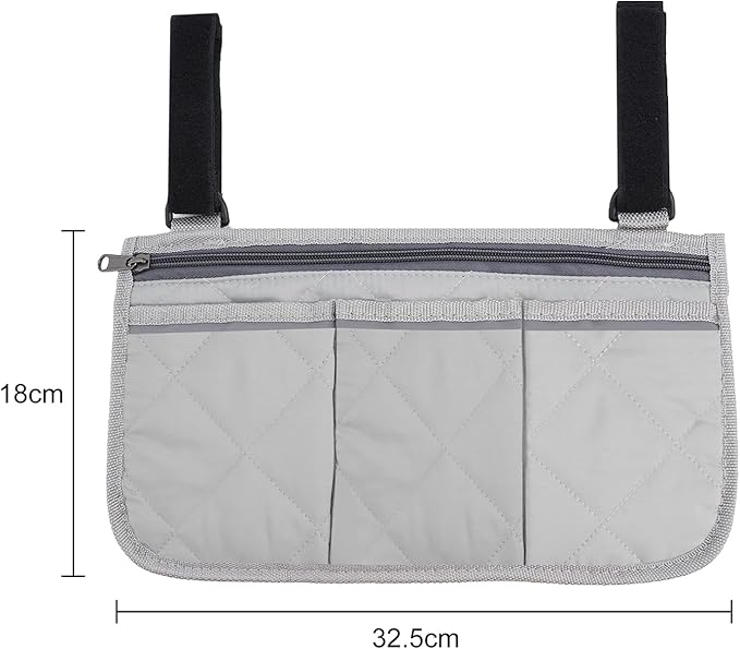 Camping Armrest Storage Bag, Chair Armrest Organizer, Car Seat Hanging Bag, Extended Back Buckle Canvas Beach Chair StorageBag, Side HangingBag For Bedside/Outdoor/Beach/Camping(gray)