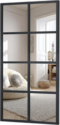 DUMOS Wall Mirror 16" x 32", Rectangle Window Pane Decorative Mirror, Metal Framed Wall Mounted Mirror for Bathroom, Bedroom, Entryway, 1 Pack