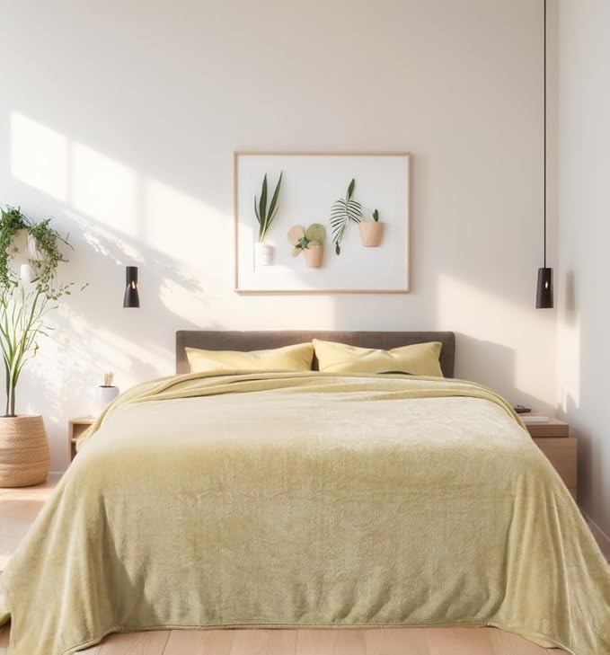 Soft Queen Size Blanket for All Season Warm Fuzzy Microplush Lightweight Thermal Fleece Summer Autumn Fall Winter Spring Blankets for Queen Full Bed Couch Sofa,90x90 Inches,Khaki