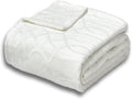Soft Cozy Fleece Queen Size Blanket, 90x90 Inches – Lightweight Plush Blanket for Bed, Fuzzy 3D Jacquard Design - Ivory White