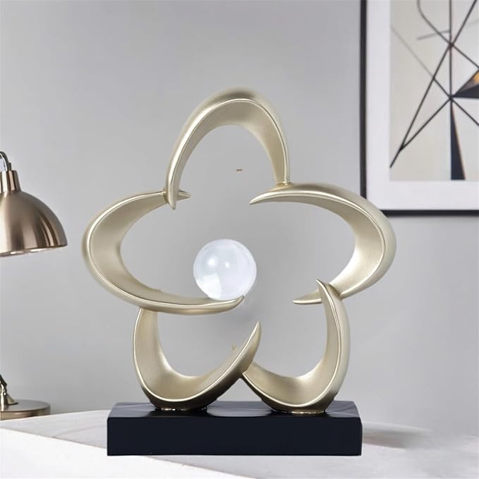 Abstract Sculpture Art Home Decor Accents Modern Decorative Objects for Living Room Shelf Coffee Table TV Stand Cabinet Office Decor Accents (Gold A)