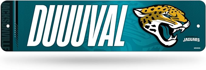 Rico Industries NFL Football Metal Street Sign 4" x 15" Home Décor - Bedroom - Office