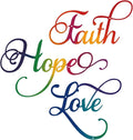 ESTART Faith Hope Love 3 Pieces Metal Wall Decor Inspirational Black Letter Sign Wall Art Rustic Vintage Farmhouse Word Metal Sign Family Wall Decor for Home Bedroom Living Room Office (Colorful)