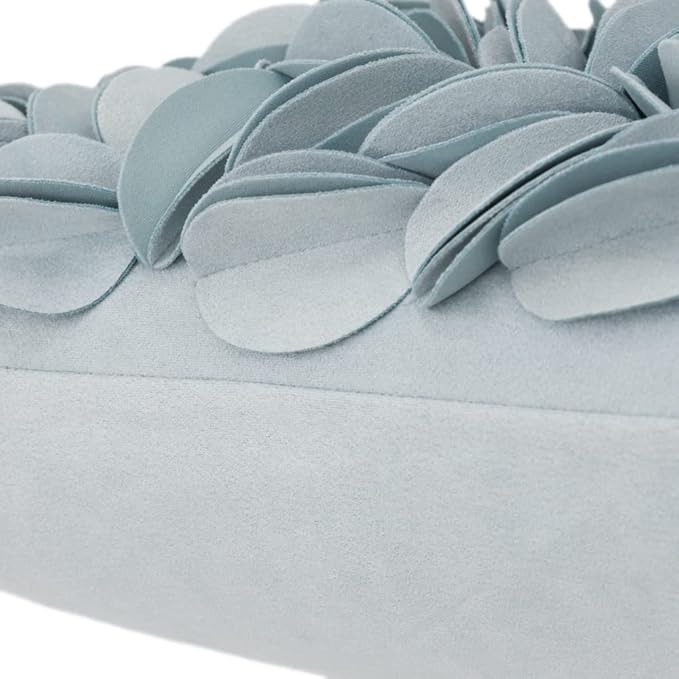 KINGROSE Handmade 3D Flower Throw Pillow Cover Home Decorative Pillow Case Soft Rectangular Cushion Cover for Sofa Couch Chair Living Room 12 x 20 Inches Solid Suede Sky Blue