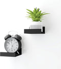 Small Black Floating Shelves for Wall Decor, Wall Mounted Wood Shelf for Bedroom, Living Room, Bathroom, Kitchen, Nursery, Mini Display Ledge Shelf with Lip Set of 2-4 Inches, Black