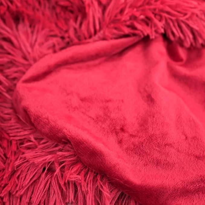 Ultra Soft Plush Blanket – Cozy Furry Throw for Bed, Sofa, or Couch – Warm & Fuzzy Fur-Like Texture – Perfect for Snuggling (51x63 Inches, Red)