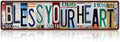 Vintage Bless Your Heart Street Sign Wall Decor Metal Tin Signs for Bar Home Bedroom Garage
