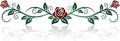 AHYS Metal Flowers Wall Decor Rustic Flat Rose Vine Wall Art for Farmhouse Home Living Room Bedroom for Above Door /Bed /Windows Decor (Green & Red) - 29x6.3 Inches