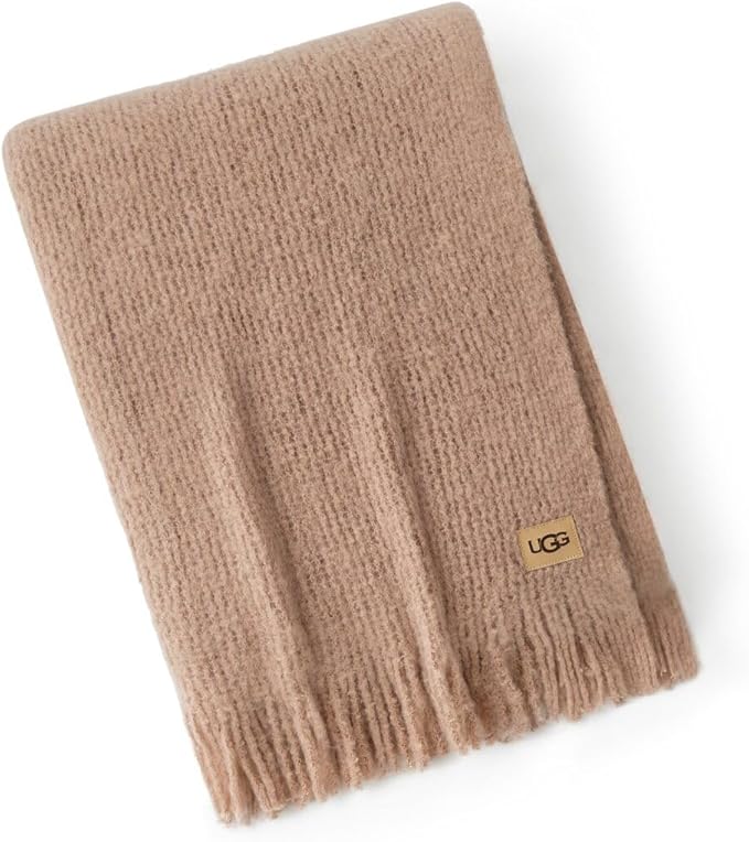 UGG Knit Throw Blanket – Soft Lightweight Throw Blanket for Couch, Bed Throws or Luxury Home Decor, Blankets & Throws for Home, Living Room and Bedroom, 50" x 70" (Margot) (Brown)