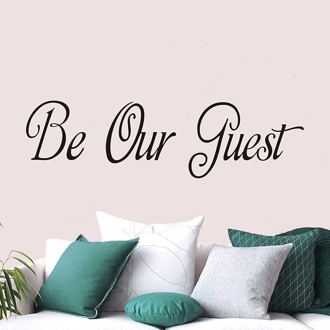 Living Room Quotes Wall Stickers: Family Bedroom Inspirational Home Vinyl Art Wall Stickers - Kitchen Door Wall Decor - Be Our Guest 35" X 9.8"