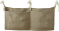 Bedside pouch for storing baby bottles and blankets - Bedside storage bag for organizing baby diapers - Brown