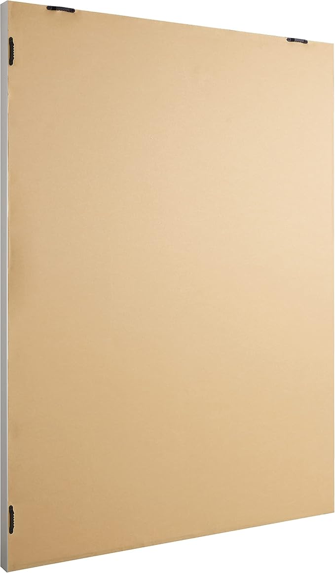 Amazon Basics Rectangular Wall Mount Mirror for Bedroom, Living Room, Entryway, Wide Trim, 24" x 36", White