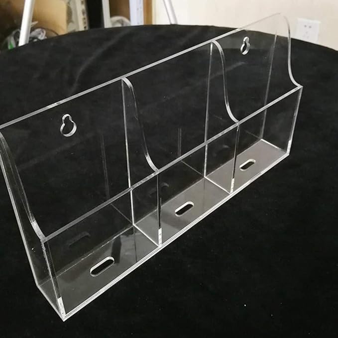 Mobile Phone Storage Holder Acrylic Wall Mount TV Remote Control Media Storage Organizer 3 Cases