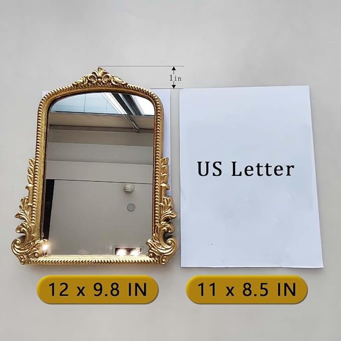 Vintage Makeup Mirror, Vanity Desk Mirror Antique Traditional Tabletop Mirrors, Standing, Hang or Wall Mounted, Adjustable Dress-up Mirrors, Silver Decor for Living Room,Bedroom