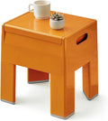 Nightstand Bedside with Storage Space, Multifunctional Colorful Plastic End Table Small Side Table for Bedroom, Dorm and Small Spaces, Easy Assembly(14.7" D x 11.8" W x 15.8" H, Orange)
