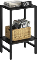 Side Table End Table Tall Night Stand 2-Tier for Living Room Bedroom Bathroom Office Furniture Black