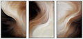 MUDECOR Framed Canvas Print Wall Art Abstract Neutral Brown and Beige Fluid Illustrations Realism Decorative for Living Room, Bedroom, Office - 16"x24"x3 White