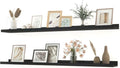 Long Floating Shelves for Wall Decor, Long Wall Mounted Storage Shelf for Bedroom, Living Room, Bathroom, Kitchen, Nursery, Display Picture Ledge Shelf with Lip Set of 2-48 Inches, Black