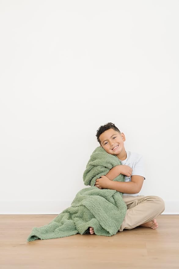 Saranoni Bamboni Baby Blanket | Luxury Plush Super Soft Blanket | Breathable Comfy Blankets for Kids and Teens | Olive - 40" x 60"