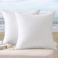 MIULEE Pack of 2 Decorative Outdoor Waterproof Pillow Covers Square Garden Cushion Sham Throw Pillowcase Shell for Spring Patio Tent Couch 20x20 Inch White
