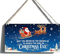 Vintage Christmas Decor Signs, Indoor Retro Christmas Decorations - "May You Never Be Too Grown Up to Search the Skies on Christma Eve" Sign, 6x12 Inch