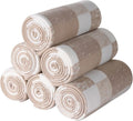 CAI TENG Fleece Throw Blankets Lightweight Warm Soft Cozy Kids Blanket Pet-Friendly Bulk Fleece Blanket Solid for Home, Bed, Sofa, Dorm, Office, Gifts, Outdoor Plaid Beige 6 Pack 50 x 60 inch