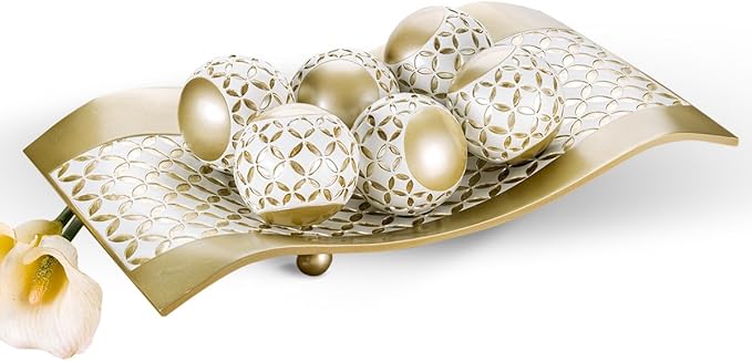 Creative Scents Schonwerk Diamond Lattice Decorative Table Decorations, Centerpieces for Dining/Living Room Table Decor Dish - Coffee Table Decor Best Wedding/Birthday Gift