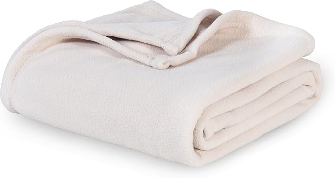 Berkshire Blanket Microfleece Queen Size Bed Blanket Macadamia,Lightweight Soft Breathable Plush Micro Fleece Blanket for Bed Couch Sofa,90x90 Inches