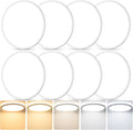 8-Pack Flush Mount LED Ceiling Light Fixtures White, 12Inch Dimmable Ceiling Lamp 2700K/3000K/4000K/5000K/6500K 5 Color Selectable, 24 Watt 3200LM Low Profile Ceiling Light for Kitchen Bedroom Hallway