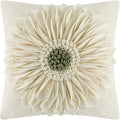 OiseauVoler 3D Sunflower Handmade Throw Pillow Covers Decorative Floral Pillowcases Cushion Covers for Couch Living Room Home Decor Creamy White 18x18 Inches