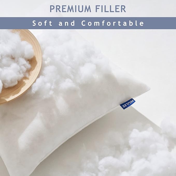 MIULEE 12x24 Pillow Inserts Set of 2, Rectangle Decorative Throw Pillow Premium Fluffy Lumbar Pillow Forms Sham Stuffer for Living Room Sofa Couch Bed