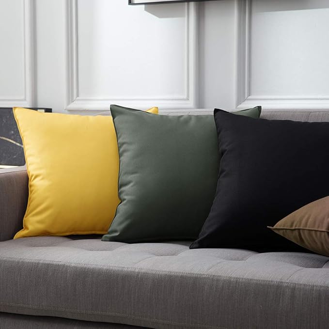 MIULEE Pack of 2 Decorative Outdoor Waterproof Pillow Covers Rectangular Garden Cushion Sham Throw Pillowcase Summer Shell for Patio Tent Couch 12x20 Inch Yellow