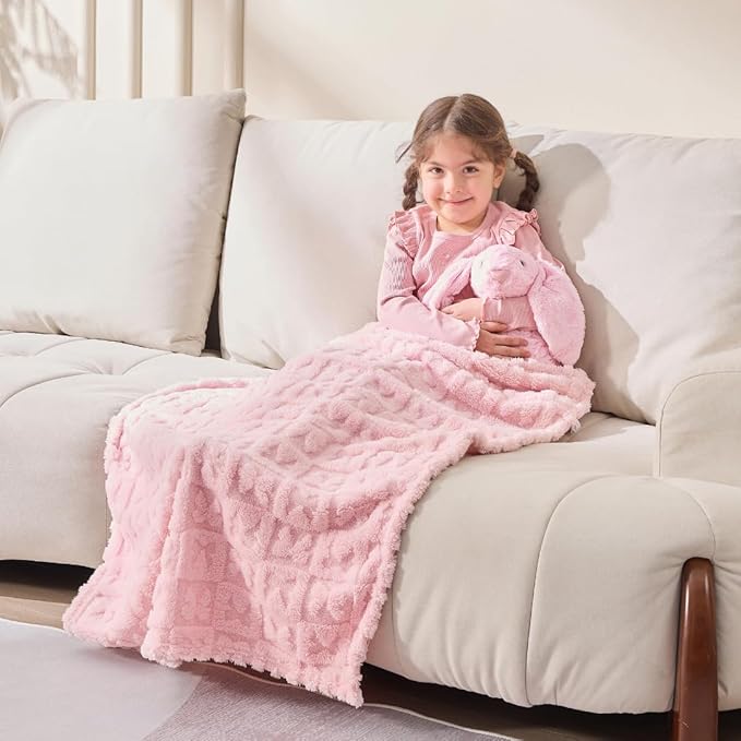 Belle Bow Baby Blanket 30x40 – Ultra Soft Fleece Bow Blanket, Cozy Crib Stroller & Pet Stroller Blanket for Baby Girl & Small Pets, (Light Pink)