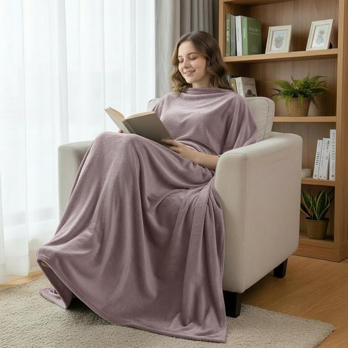 Fleece Blanket Full/Queen - 80x90 Inch Lightweight & Buttery-Soft Throw for Bed, Sofa, Camping | 300GSM Cloud-Touch Microfiber | Cozy Essentials for Travel & Movie Nights, (Fog Purple)