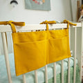 Baby Bedside Hanging Storage Bag - 2-Pocket Bedside Storage with High Capacity for Diapers & Essentials, Space-Saving Hanging Nursery Organizer 5 Colors Available (Ginger)