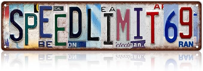 Vintage Speed Limit 69 Street Sign Wall Decor Metal Tin Signs for Bar Home Bedroom Garage
