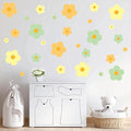81 Pieces Wall Decal Flower Stickers - Removable Peel & Stick Wall Decals for Kids' Girls Room Decor(Orange, Yellow, Green)