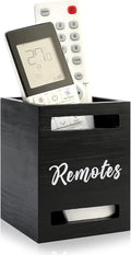 Small Remote Control Holder Wall Mount Wooden Remote Caddy Organizer for Bed Table TV Controller Box Storage Bedside Table Organizers Remotes Control Wall Holders Nightstand Accessories Black Caddy