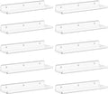 Lifewit Floating Shelves for Bathroom, 14" Clear Wall Organizer for Makeup, Perfume, Figures, Photo, Decor Shelf for Nursery, Living Room, Bedroom, Kitchen, Over Toilet Storage Rack, Clear, 10 Pack
